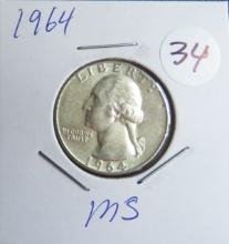 1964- Washington Quarter