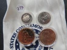 1981-S Roosevelt Dime, 2005-Jefferson Nickel, Sacagawea $1, Lincoln $1 coin