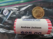 1 Willard Fillmore Presidential Dollar Coin, 1 roll Andrew Jackson Presidential Dollar coins
