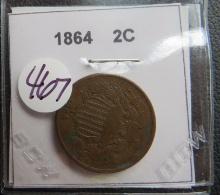 1864- Two Cent Coin