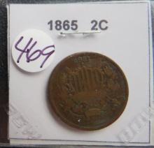 1865- Two Cent Coin