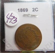 1869- Two Cent Coin