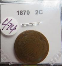 1870- Two Cent Coin