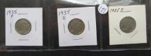 1935 P/D/S - Buffalo Nickels