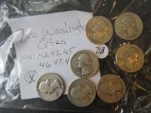 1941, 42, 43, 45,46, 47, 48- Washington Quarters