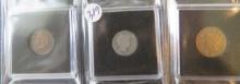 1907-Indian Head Penny, 1911-Barber Dime, 1912- Liberty Head Nickel