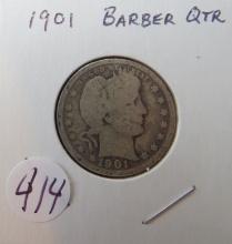 1901- Barber Quarter