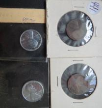 (2) 1943- Steel Lincoln Cents (2) early 1930 Lincoln Cents