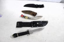 2 knives W/ 3 sheaths