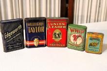 5 tobacco tins