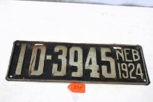 Nebraska license plates 1924