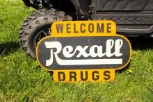 Wood advertising sign - Rexall drug