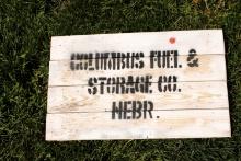 Wood advertising sign