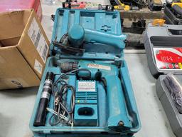 A group of (3) Makita 9.6 Volt cordless driver and trim saw