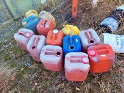A Group of Ass't Poly Gas and Chemical Cans