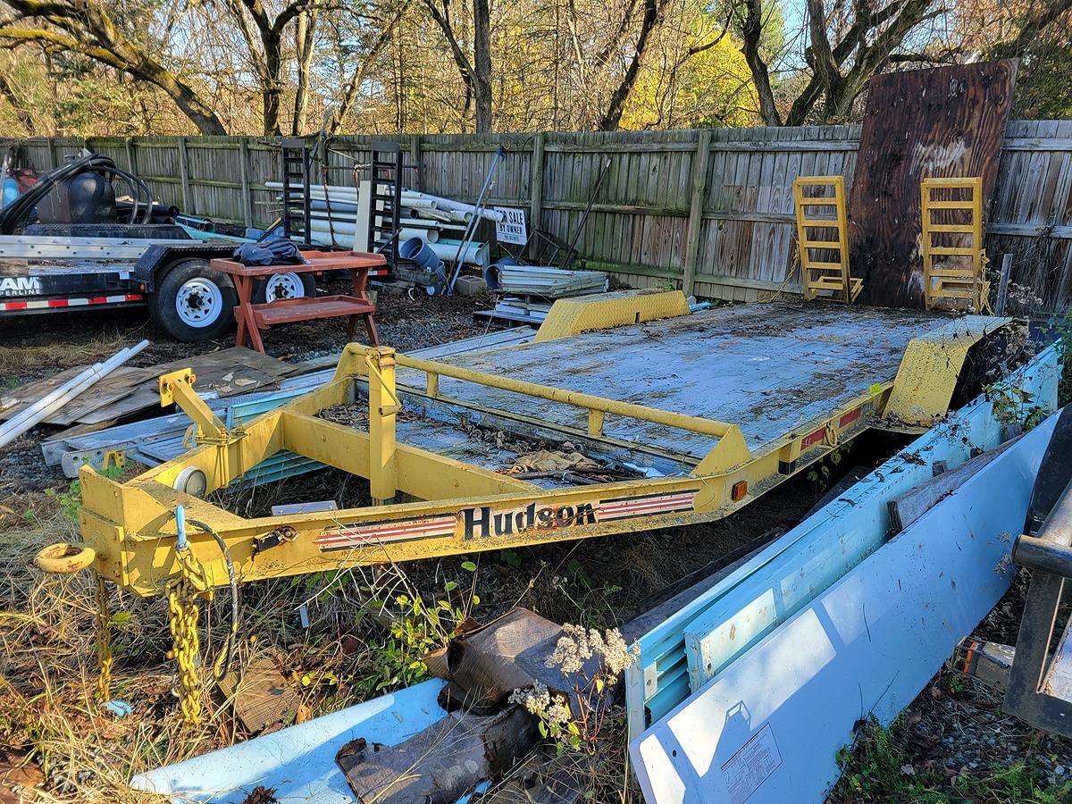 1997 Hudson HSE16 16' 4-ton Dovetail Dual Axle Flatbed Utility Trailer