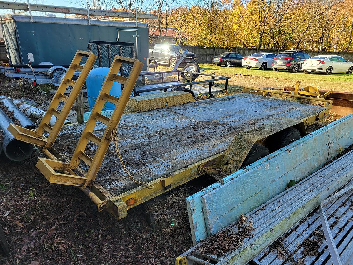 1997 Hudson HSE16 16' 4-ton Dovetail Dual Axle Flatbed Utility Trailer