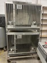 Two-cage stack stainless steel kennels