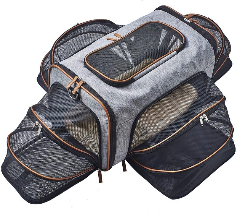 Premium Airline Approved Expandable Pet Carrier by Pet Peppy- Two Side Expansion Designed for Cats D