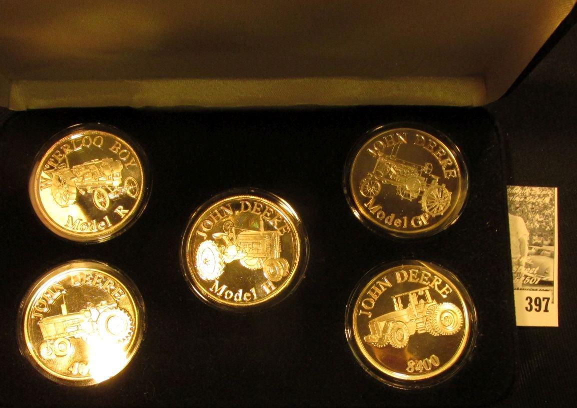 Five-piece Set One Ounce .999 Fine Silver Medallions "Model R", "Model GP", "Model H", "John Deere 4