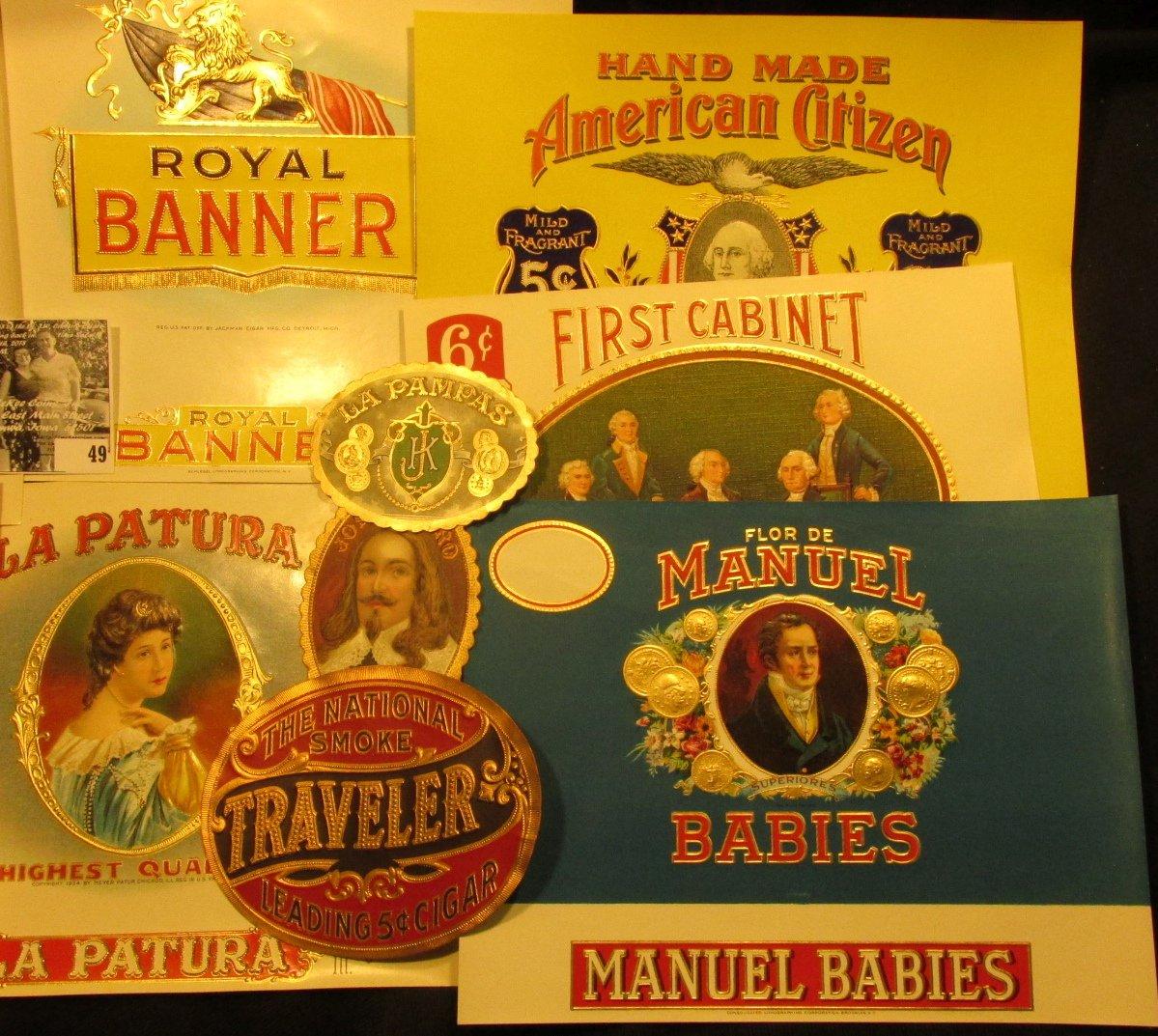 (10) different old and colorful Cigar Box labels.