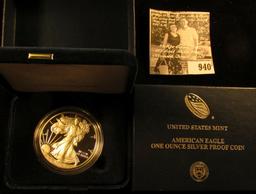 2015 W Proof Silver American Eagle One Ounce Silver Coin in orginal U.S. Mint issued box, no literat