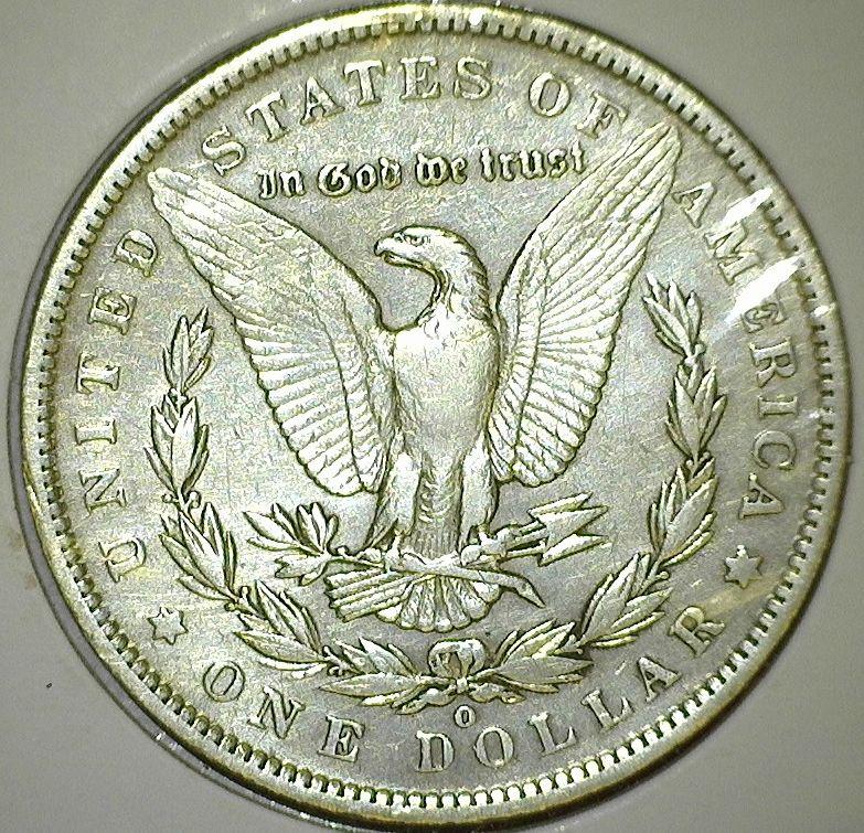 1890 O Morgan Silver Dollar.