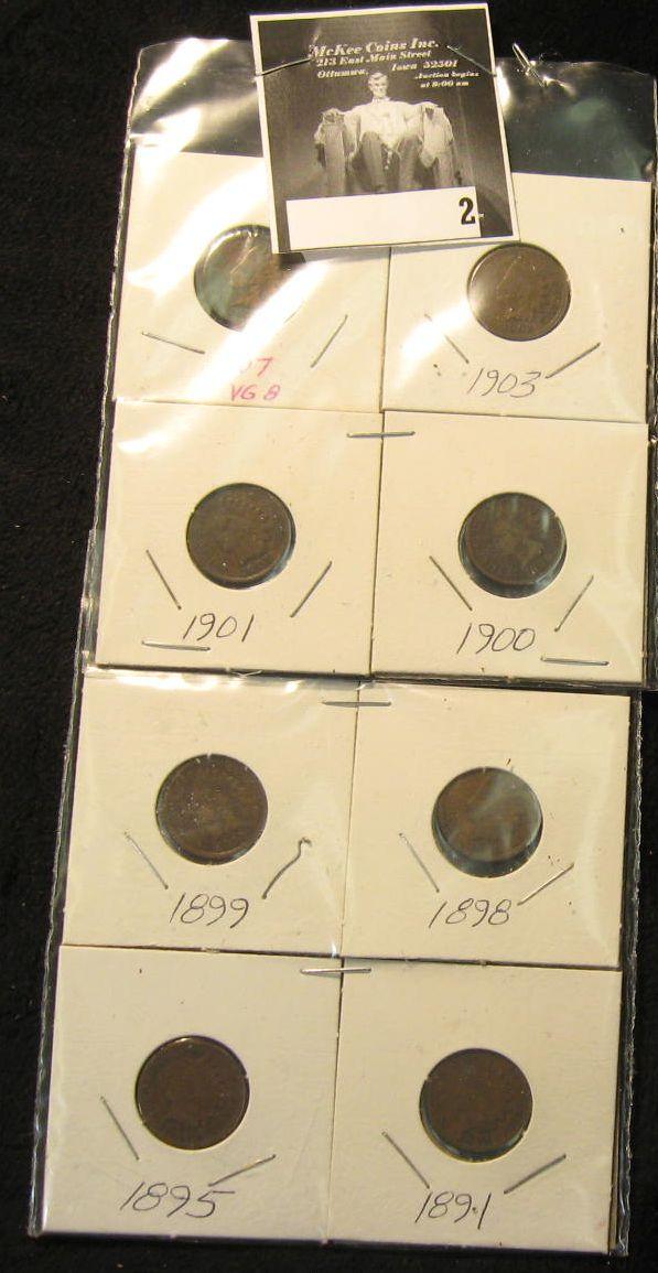 1891, 1895, 1898, 1899, 1900. 1901. 1903, & 1907 Indian Head Cents.