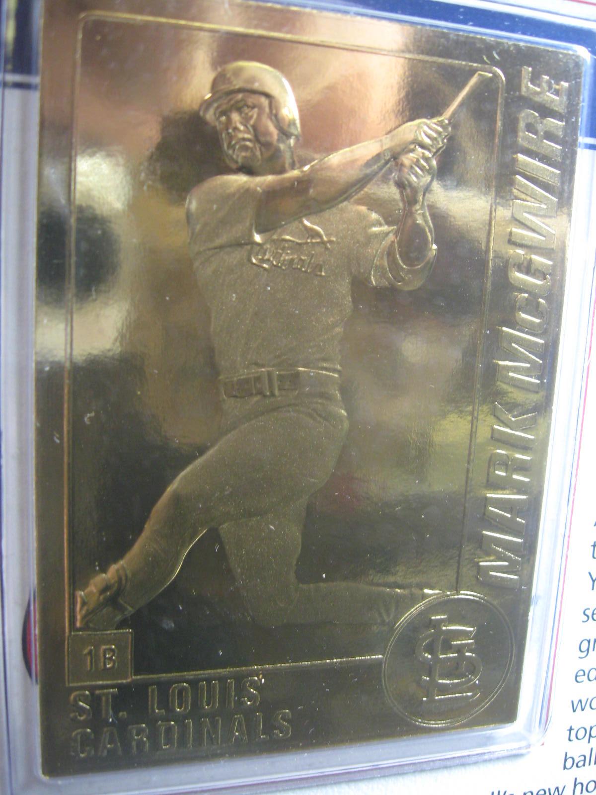 Mark McGwire & Sammy Sosa 1999 New Home Run Records 22K Gold-overlayed Baseball Cards minted by The