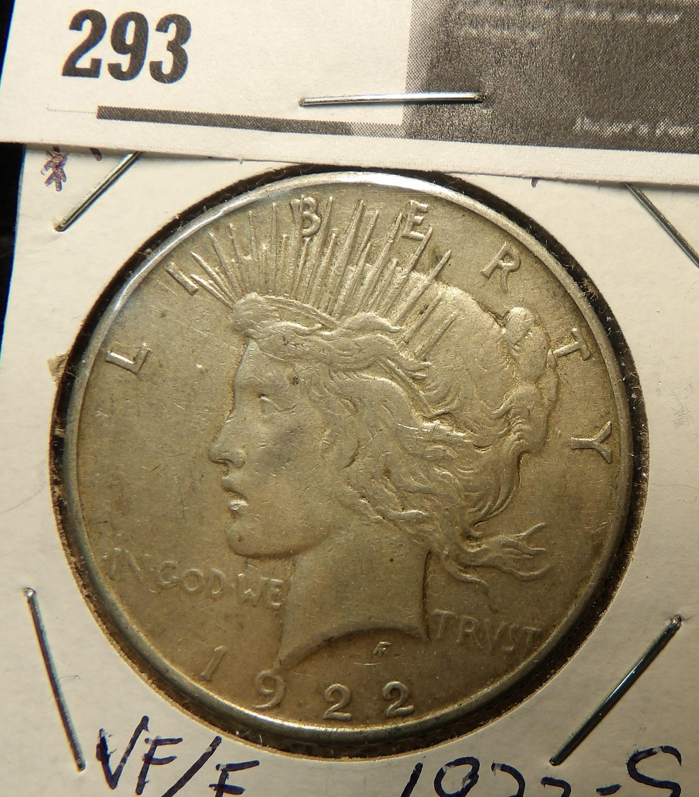 1922 S Peace Dollar - VF/F