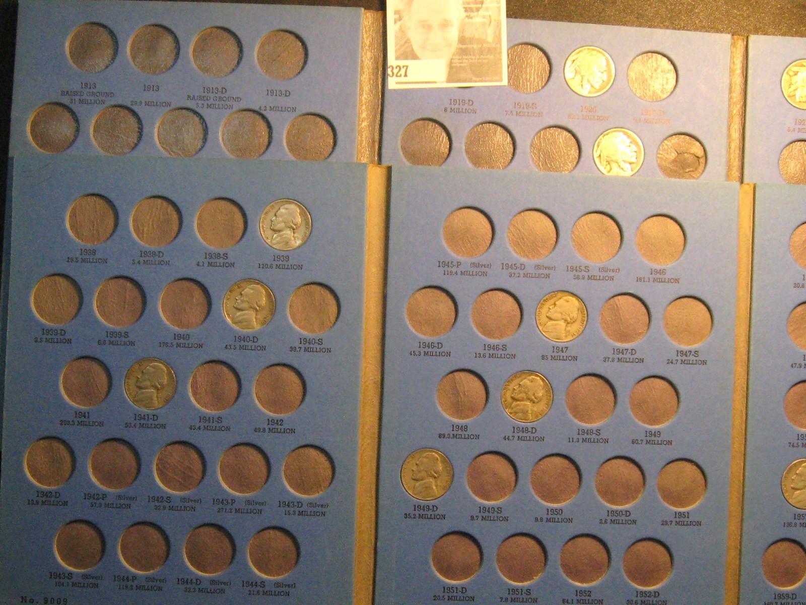 Partial Set Buffalo Nickels 1917-1938D (25) Coins & (2) Partial Jefferson Nickel Sets 1938-1961 (35)