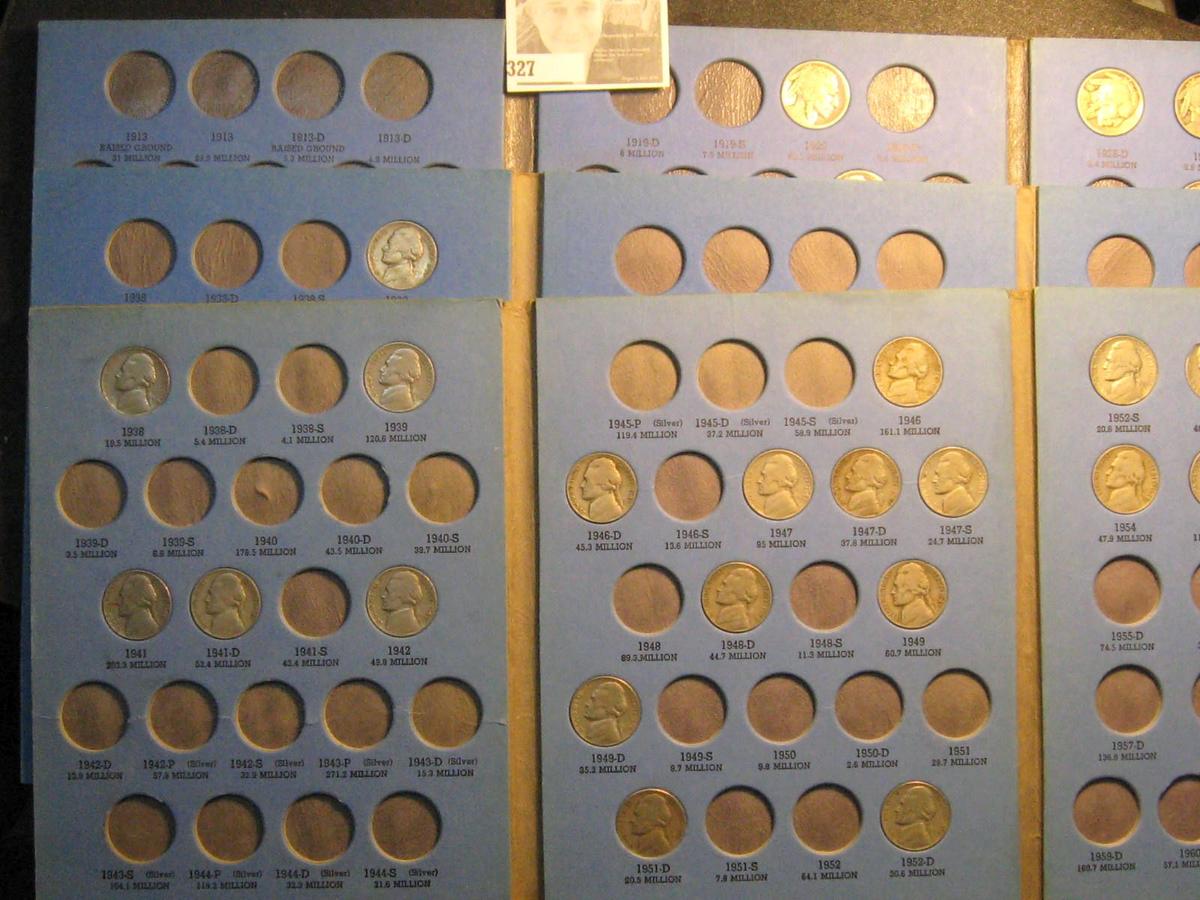 Partial Set Buffalo Nickels 1917-1938D (25) Coins & (2) Partial Jefferson Nickel Sets 1938-1961 (35)