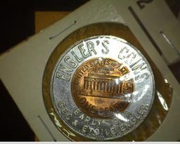 ENGLER'S COINS/EARLY, IOWA/CEC & ETOILE ENGLER Encased Lincoln Cent 1961 D.