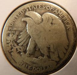 1916 S Walking Liberty Half Dollar, AG.