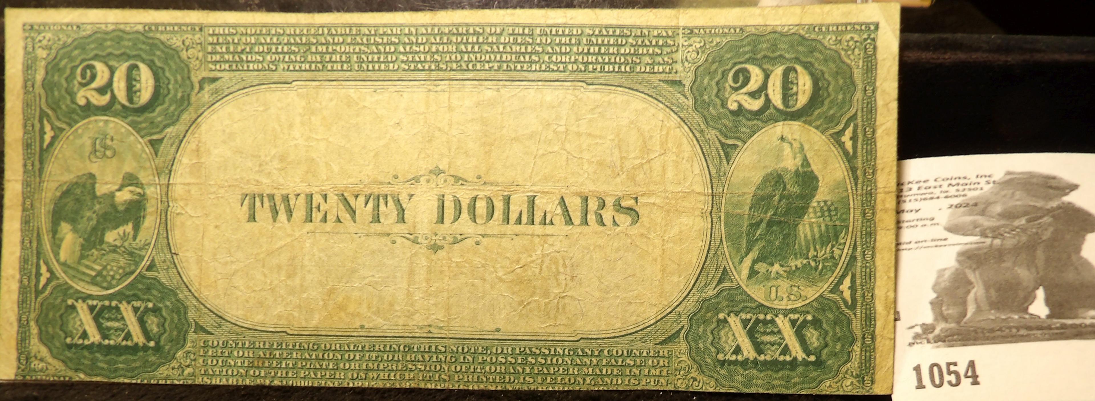Series 1882 $20 National Currency The Ottumwa National Bank State of Iowa, Second Charter, Value Bac