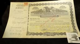 AMERICAN TRANSFER & STORAGE CO., Cedar Rapids, Iowa, 1937 Stock Certificate Number 23 for four share