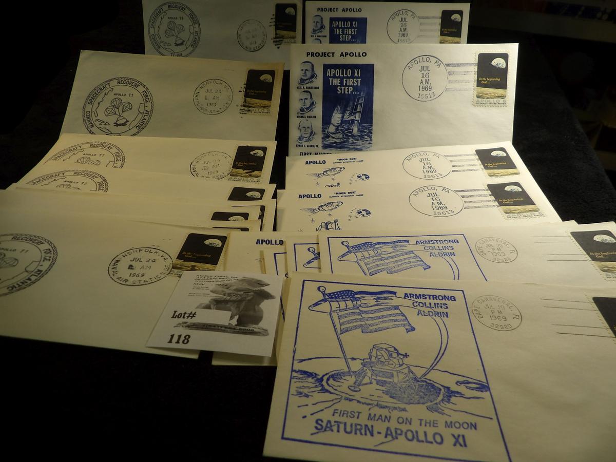 (20)  Stamped and Postmarked Apollo 11 Manned Lunar Landing U.S. Navy Recovery Atlantic 1969 covers.