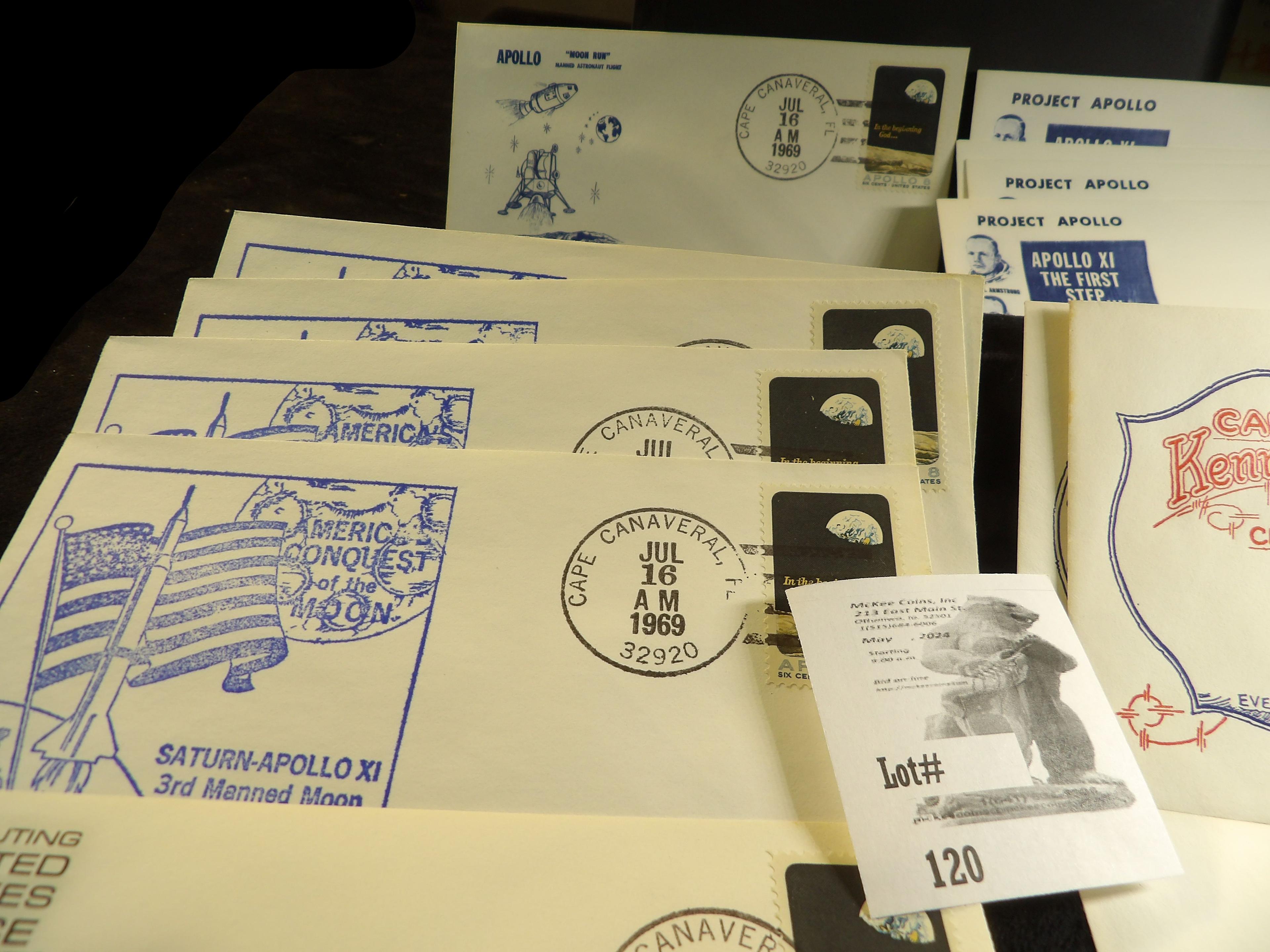 (20)  Stamped and Postmarked Apollo 11 Manned Lunar Landing U.S. Navy Recovery Atlantic 1969 covers.