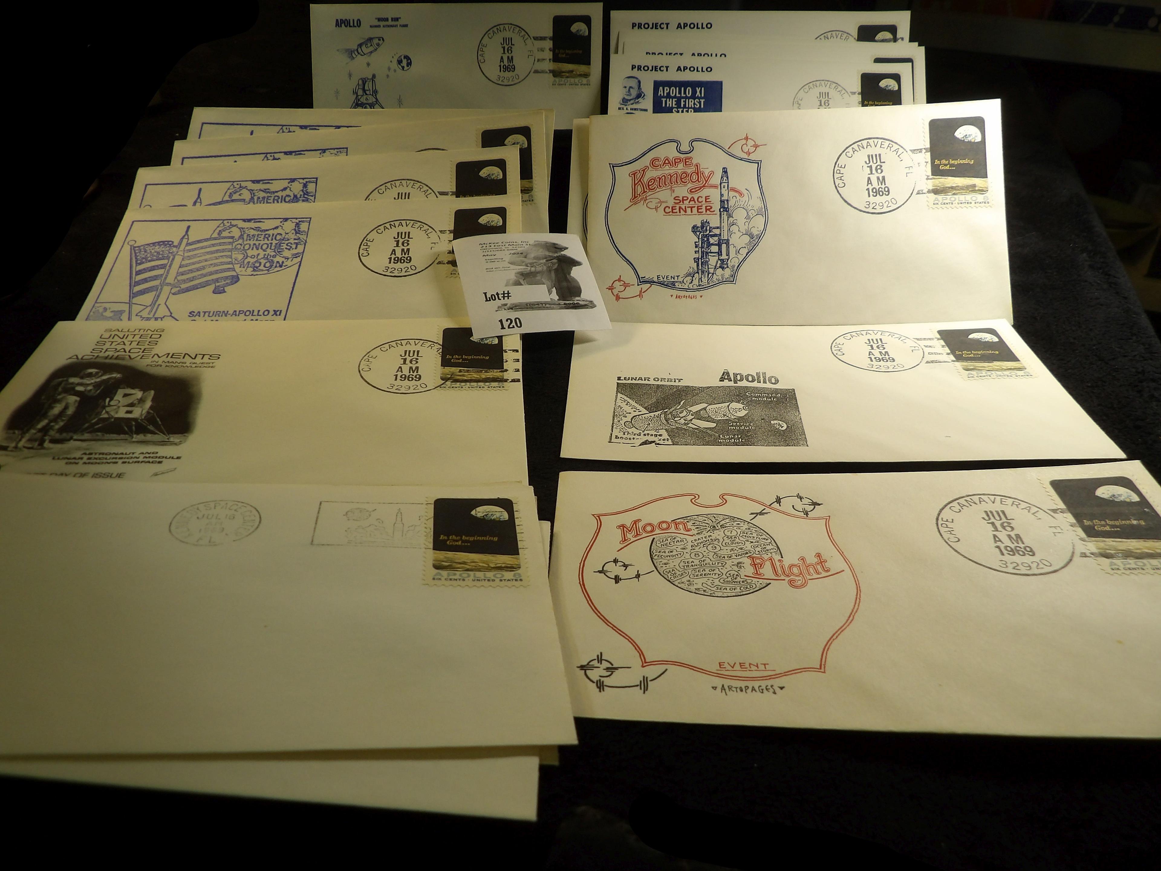 (20)  Stamped and Postmarked Apollo 11 Manned Lunar Landing U.S. Navy Recovery Atlantic 1969 covers.