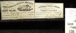 1861 & 1862 Confederate States of America Bond Coupons.