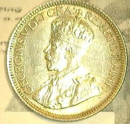 1936 George V Canada Silver Dime, UNC.