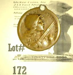 1916 Verdun World War I Medal with loop.