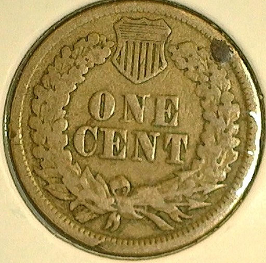 1860 U.S. Indian Head Cent, Very Good.