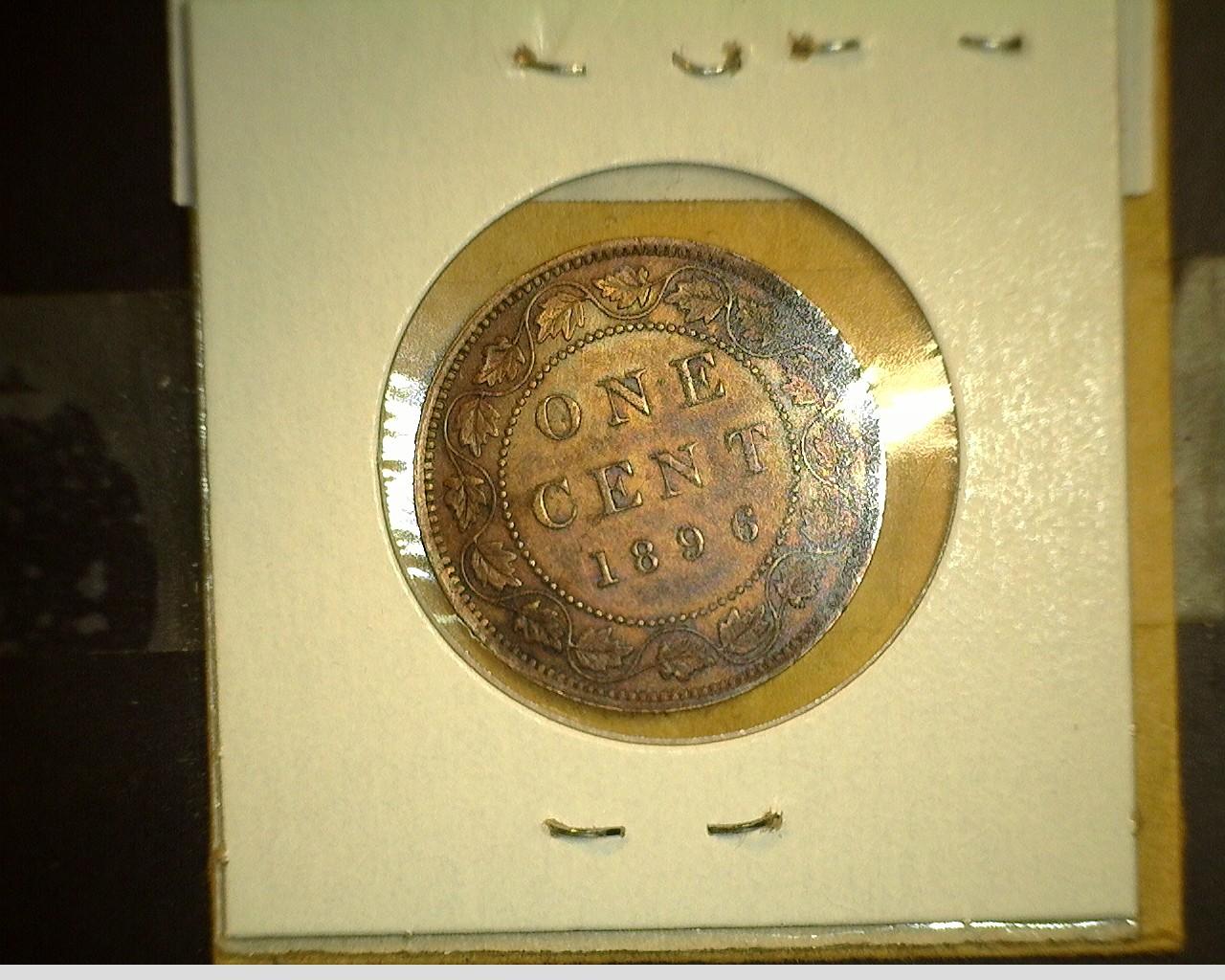 1896 Queen Victoria Canada Large Cent, Brown AU.