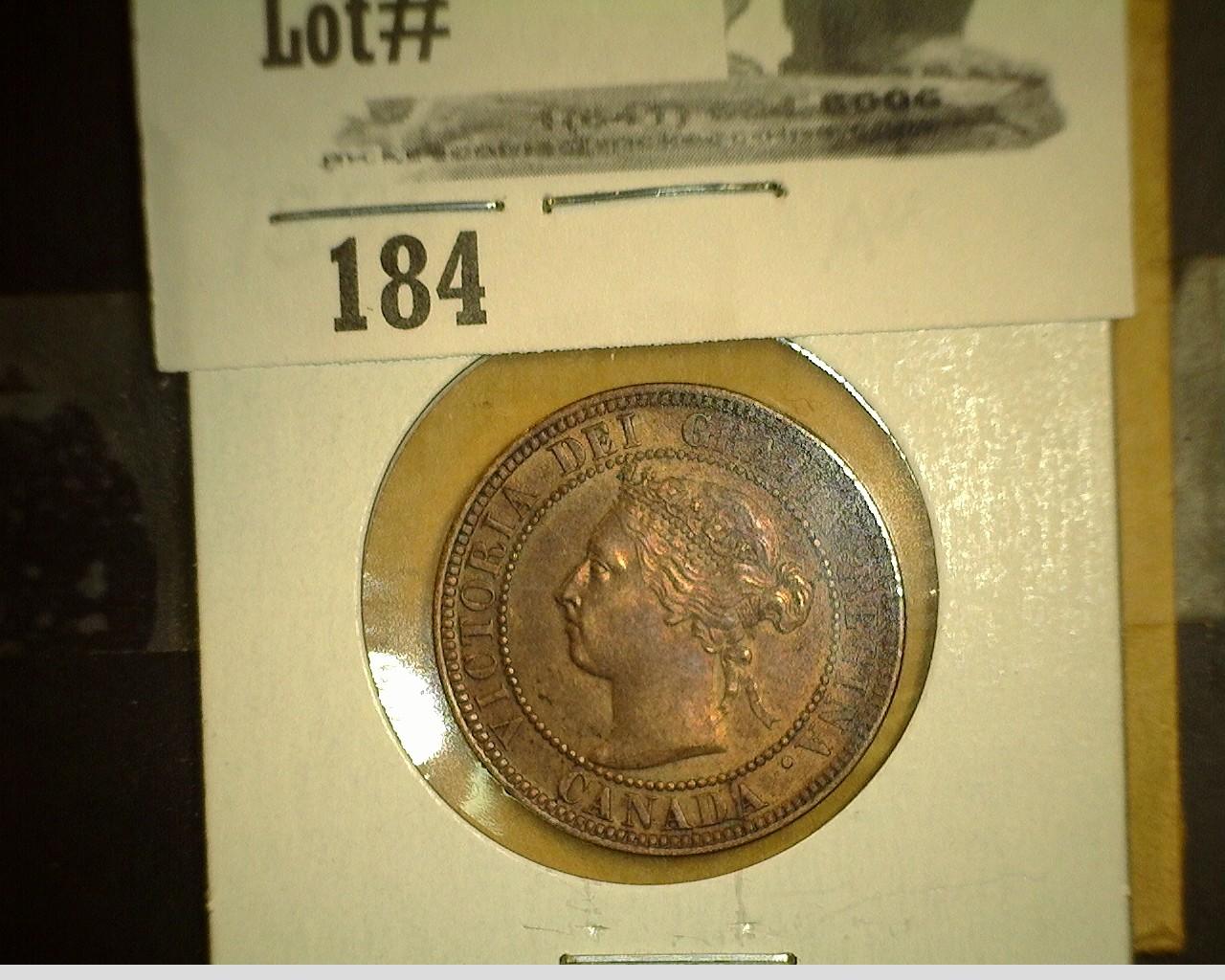 1896 Queen Victoria Canada Large Cent, Brown AU.