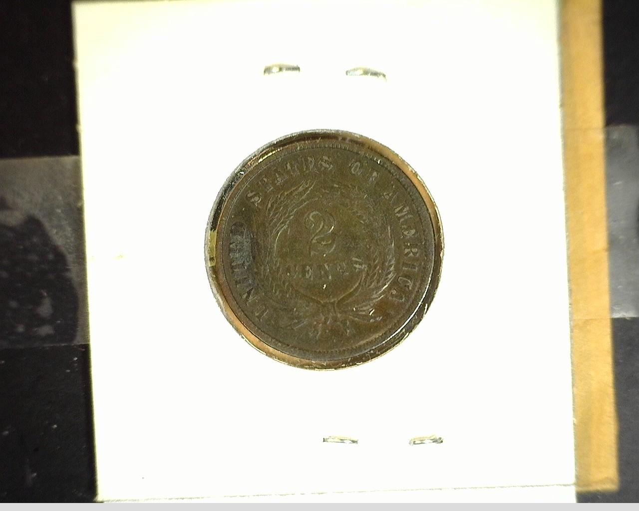 1864 U.S. Two Cent Piece, nice grade.