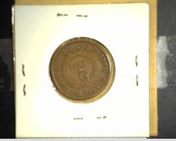 1864 U.S. Two Cent Piece, Rotated Reverse, 180 degrees.