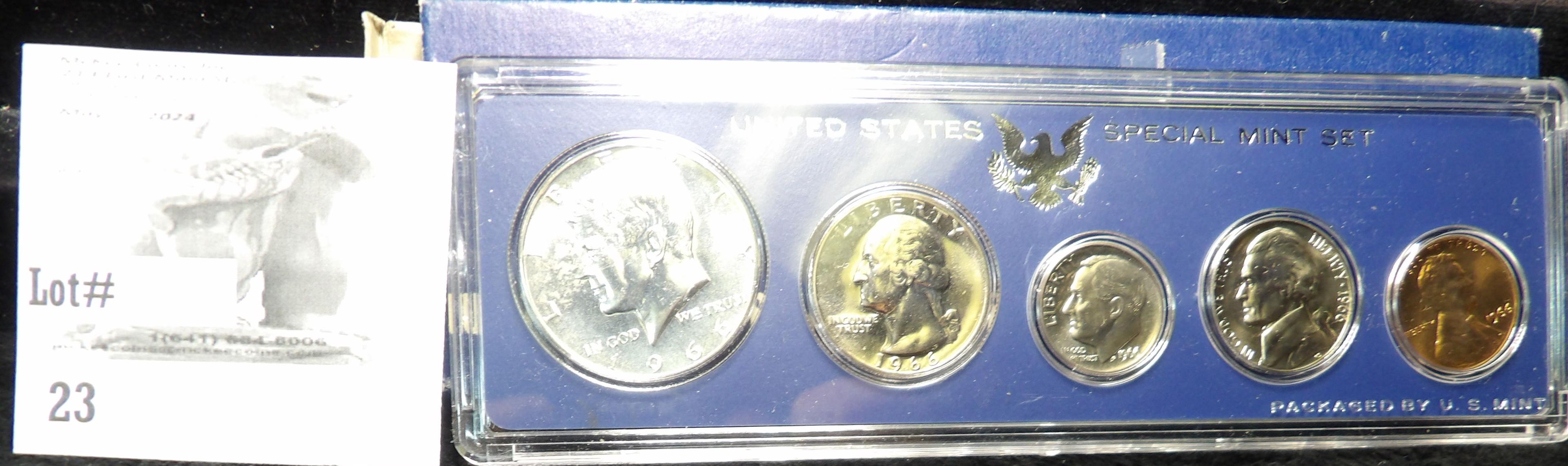 1966 U.S. Special Mint Set in original case and box of issue. Contains 40% Silver Half-dollar.