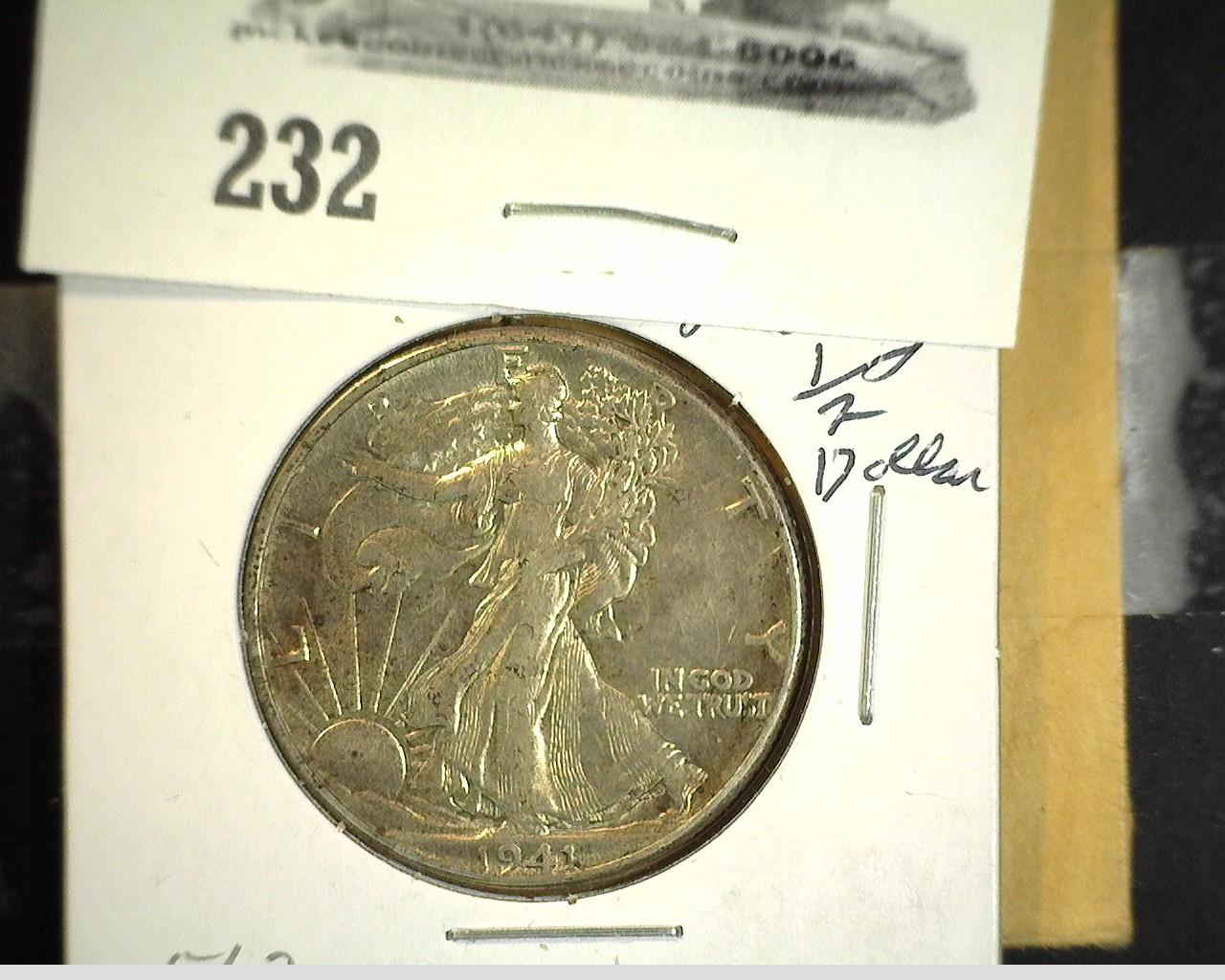 1941 P High grade Walking Liberty Half Dollar.