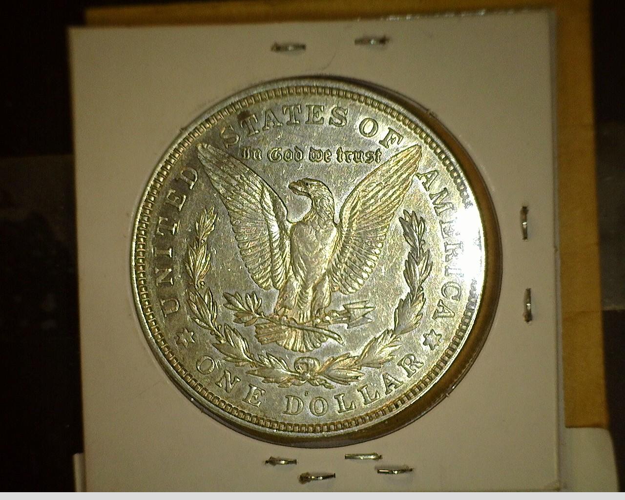 1921 D Morgan Silver Dollar, AU.